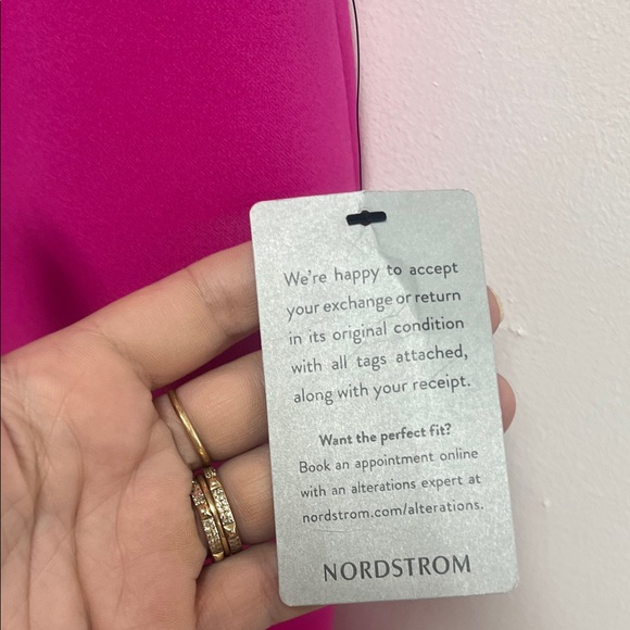 Vince Camuto Magenta Hot Pink Cape-Sleeve V-Neck Mini Dress Large 12 NWT - Picture 4 of 9